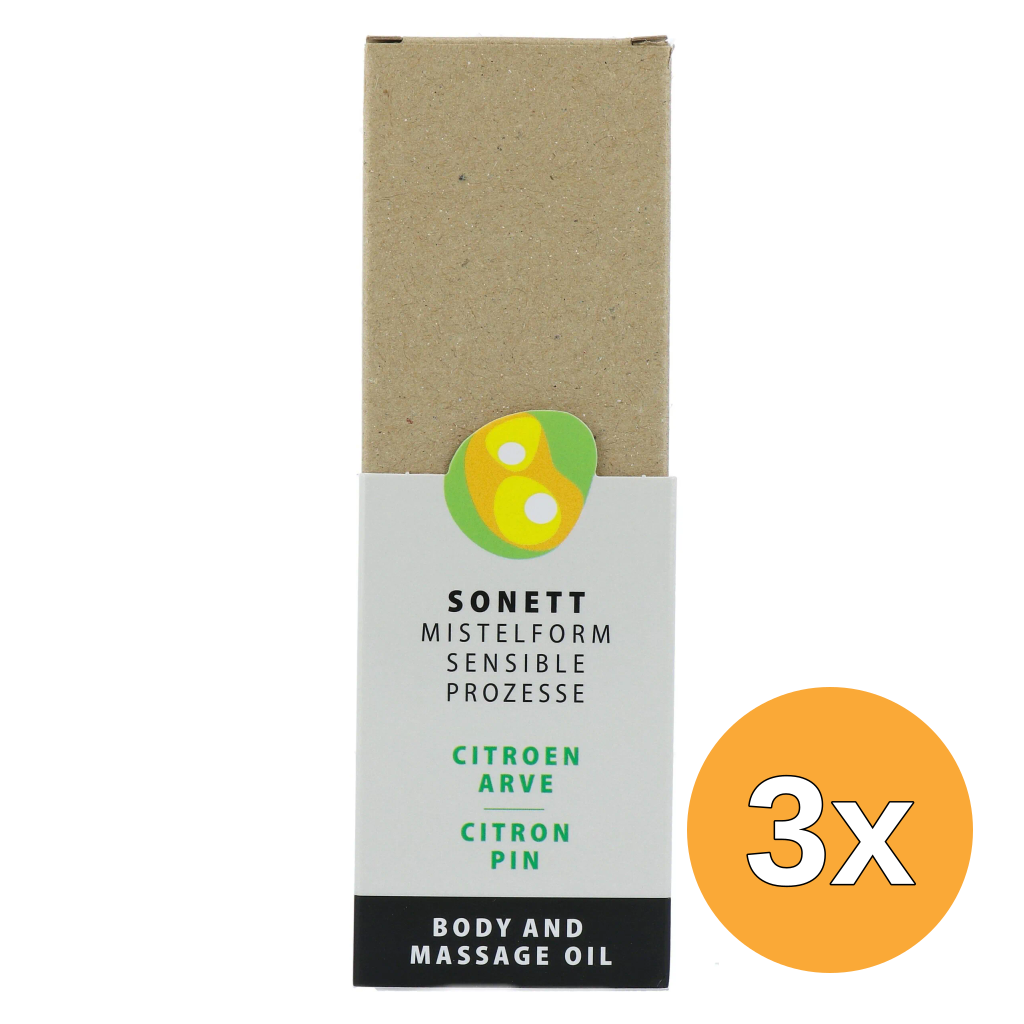3x Sonett Mistelform Lichaams- en Massageolie Citroen & Arve (145 ml)