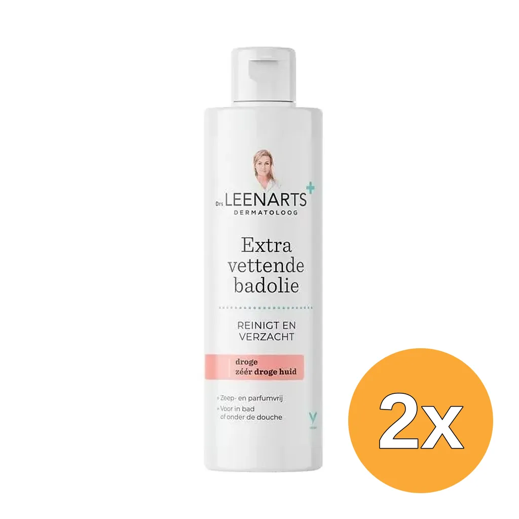 2x Drs Leenarts Extra Vettende Badolie Zeer Droge Huid (200 ml)