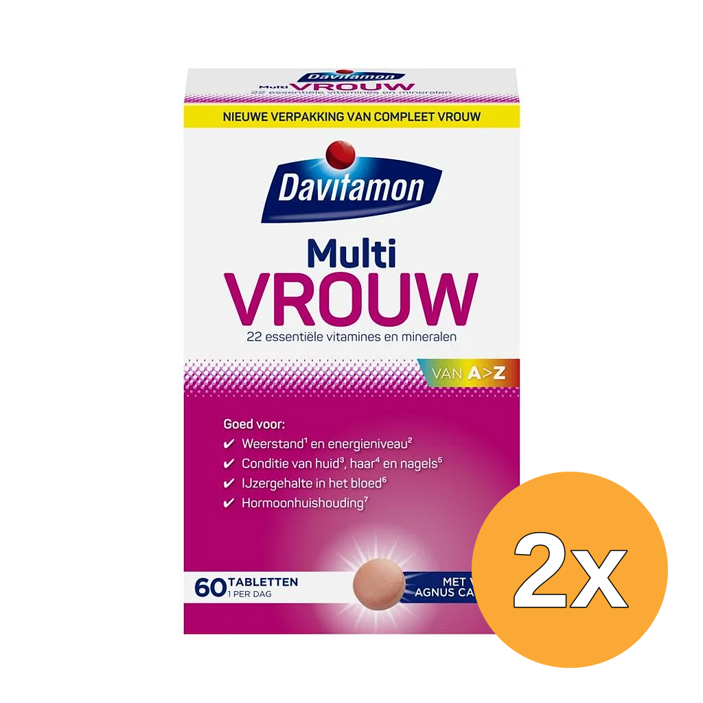 2x Davitamon Multi Vrouw (60 tabletten)