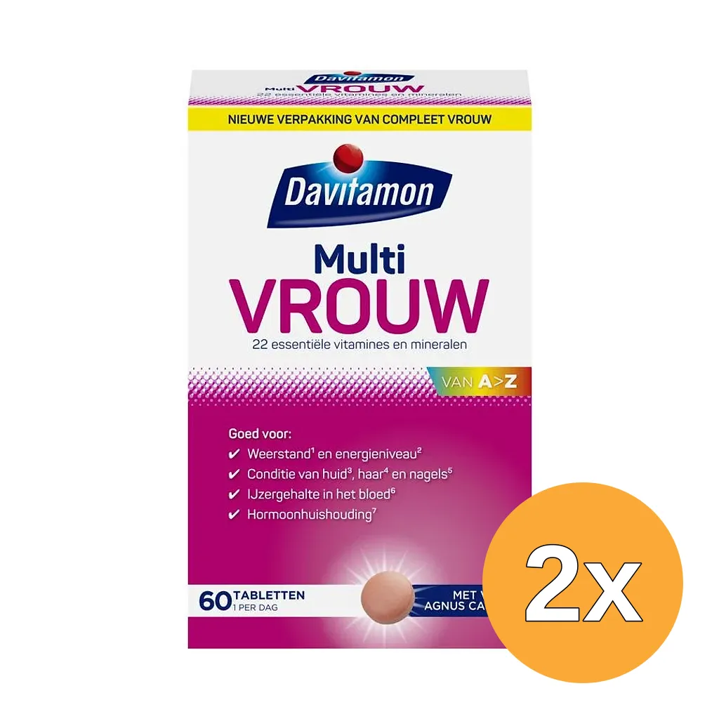 2x Davitamon Multi Vrouw (60 tabletten)