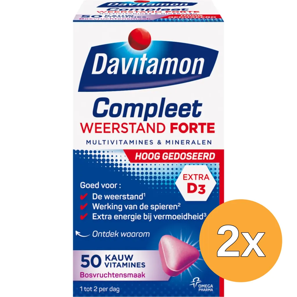 2x Davitamon Compleet weerstand forte (50 tabletten)