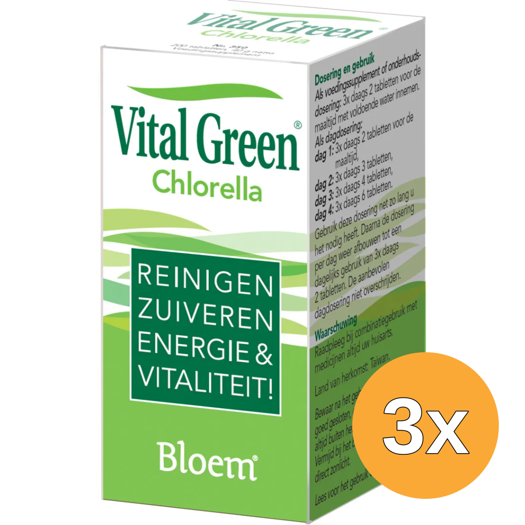 3x Bloem Chlorella Vitalgreen (200 tabletten)