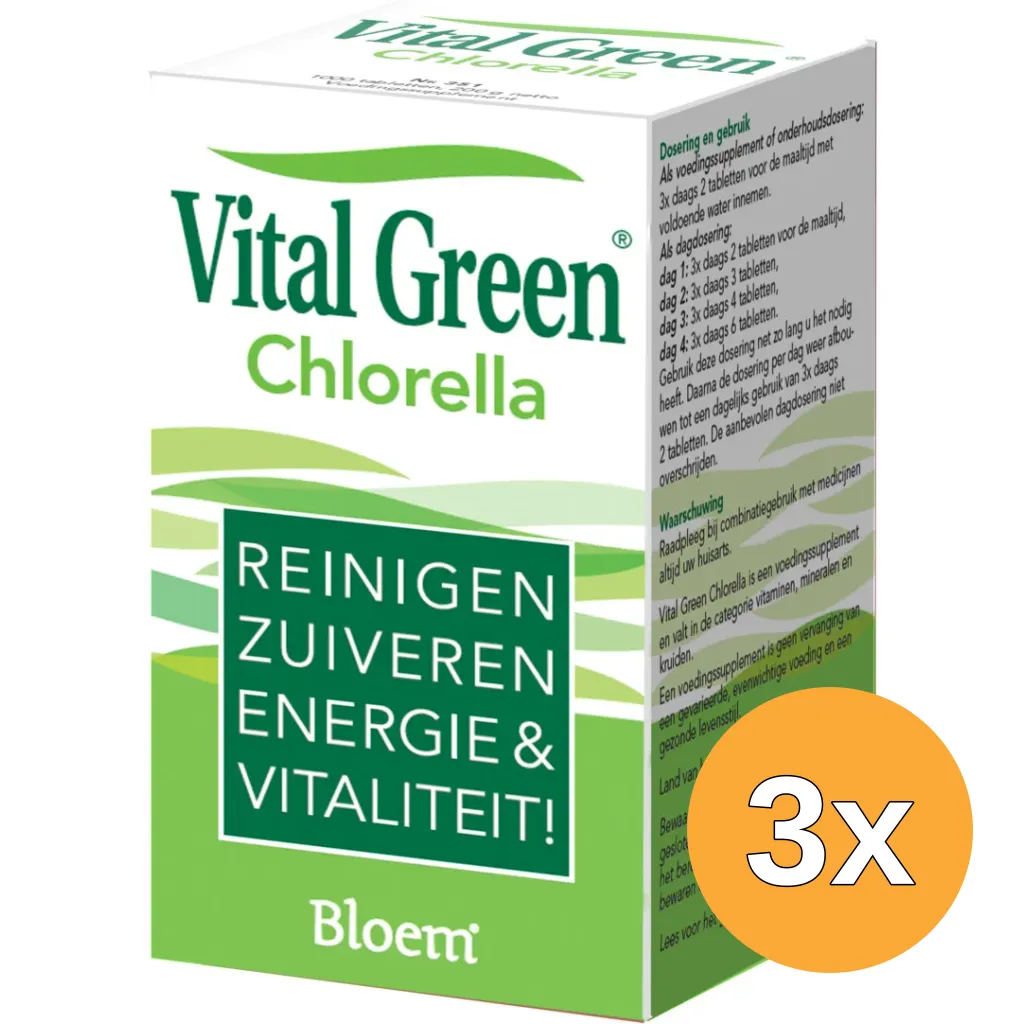 3x Bloem Vital Green Chlorella (600 tabletten)
