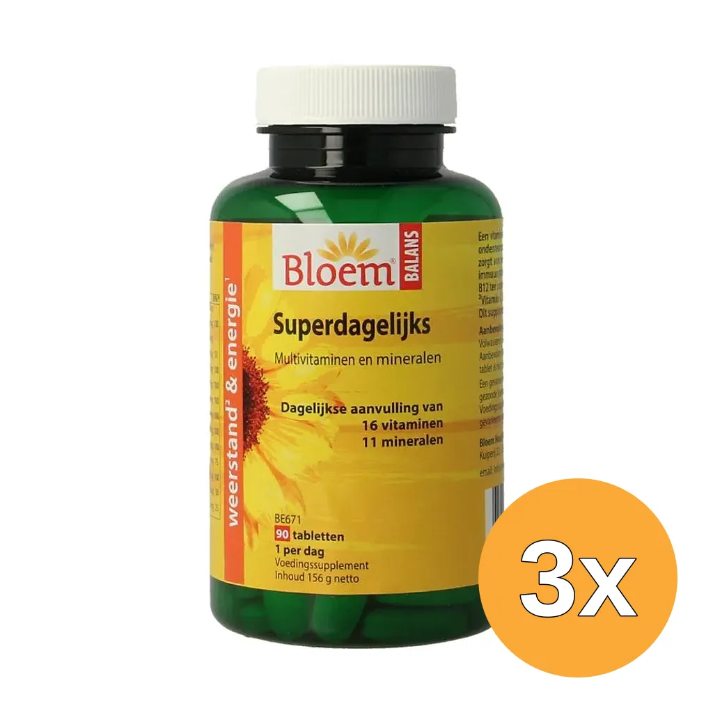 3x Bloem Superdagelijks Multivitamine (90 tabletten)