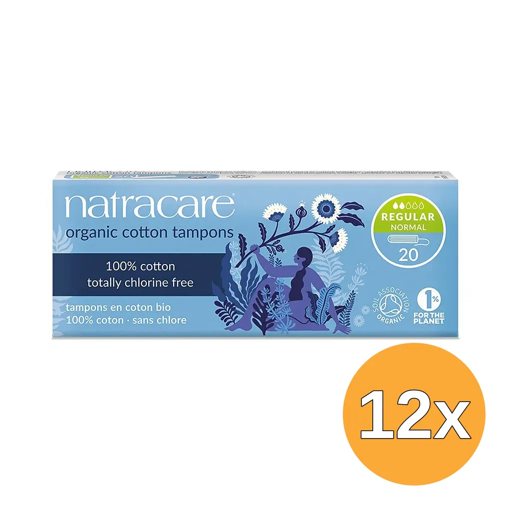 12x Natracare Tampons katoen normaal (20 stuks)