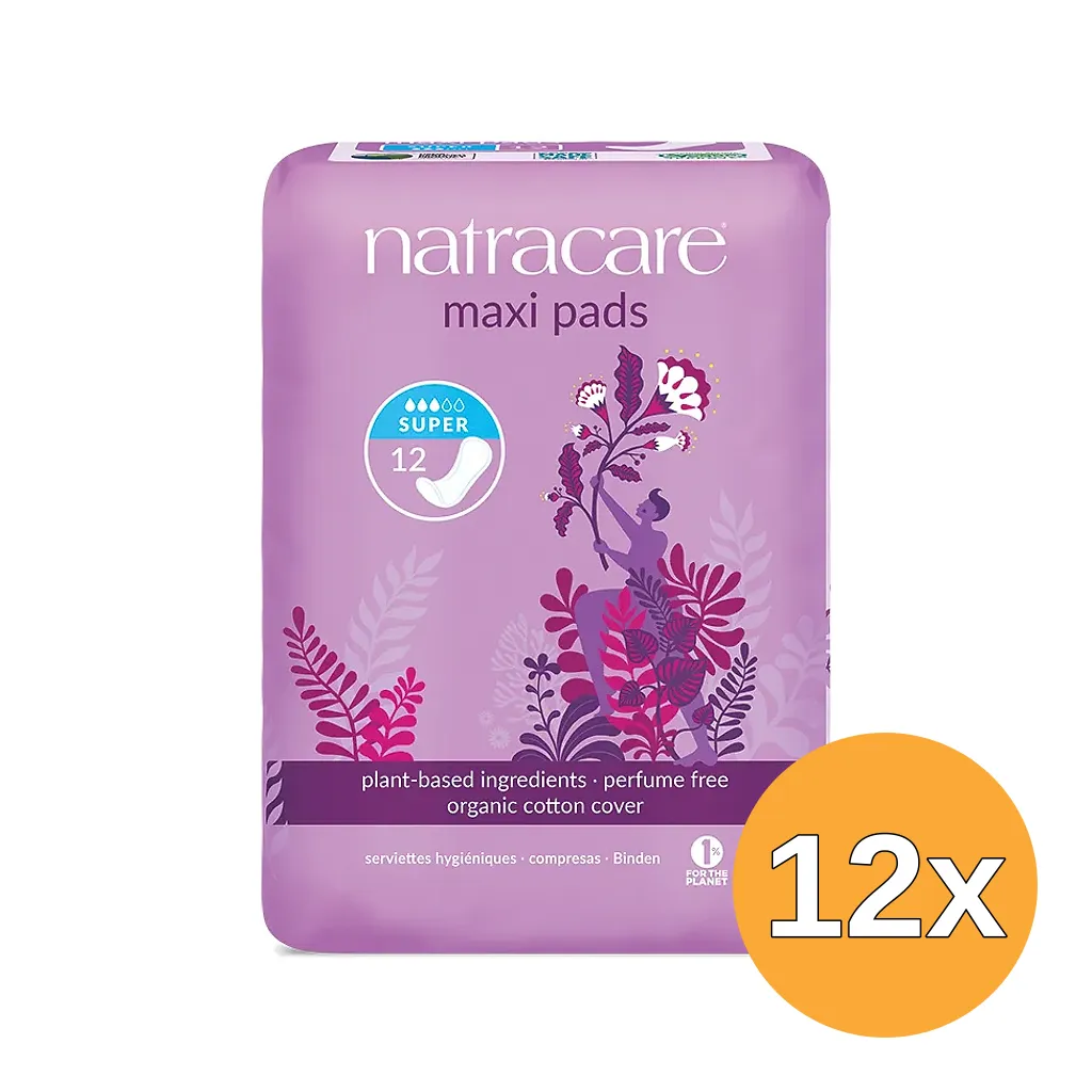12x Natracare Maandverband super (12 stuks)