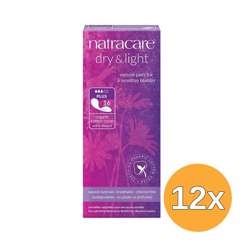 12x Natracare Dry & light plus Incontinentie verband (16 stuks)