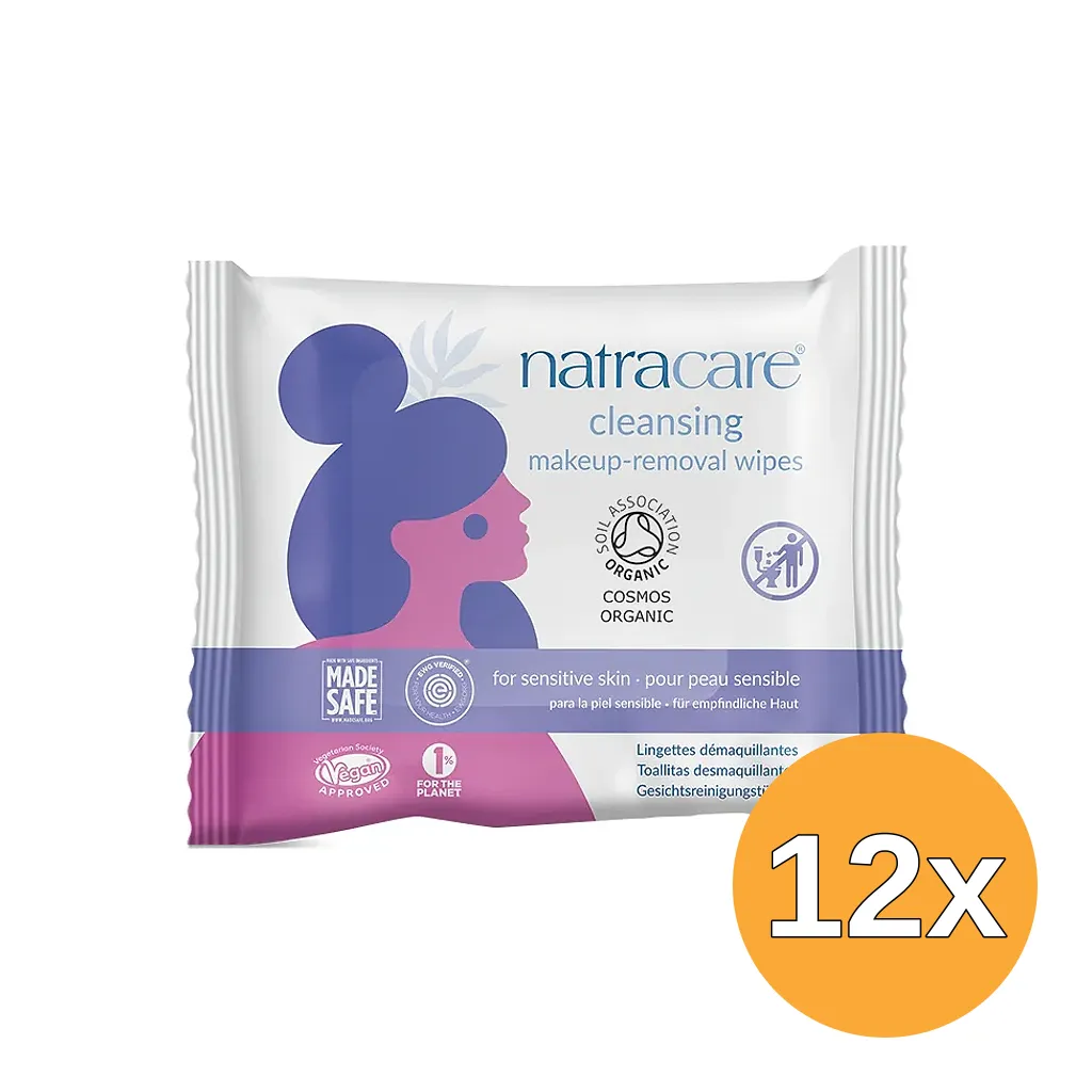 12x Natracare Make up schoonmaakdoekjes bio (20 stuks)