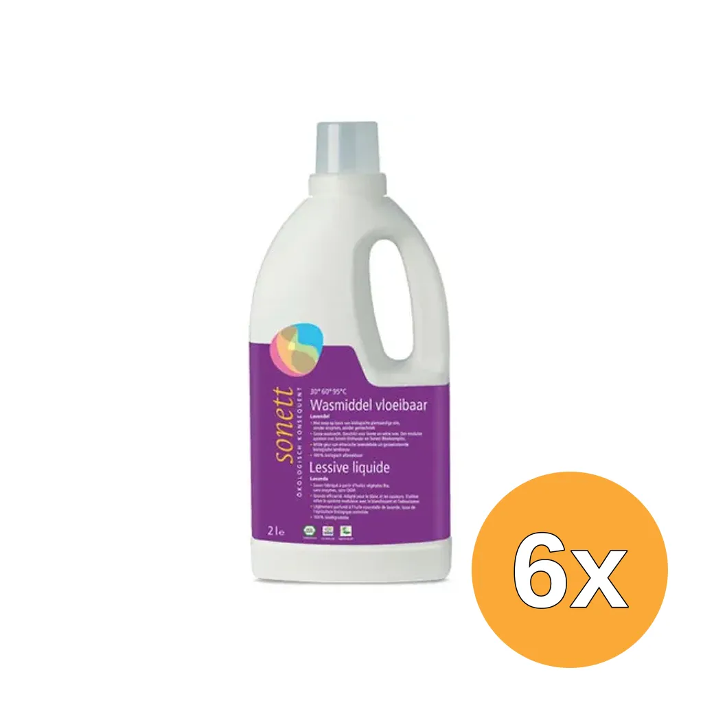 6x Sonett Wasmiddel Vloeibaar Lavendel (2000 ml)
