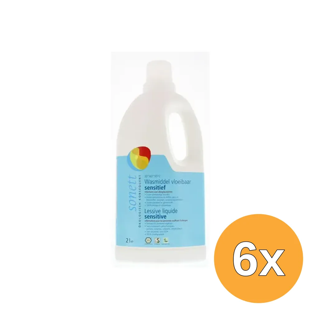 6x Sonett Wasmiddel Vloeibaar Sensitief (2000 ml)