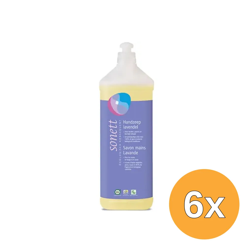 6x Sonett Handzeep lavendel vloeibaar (1000 ml)