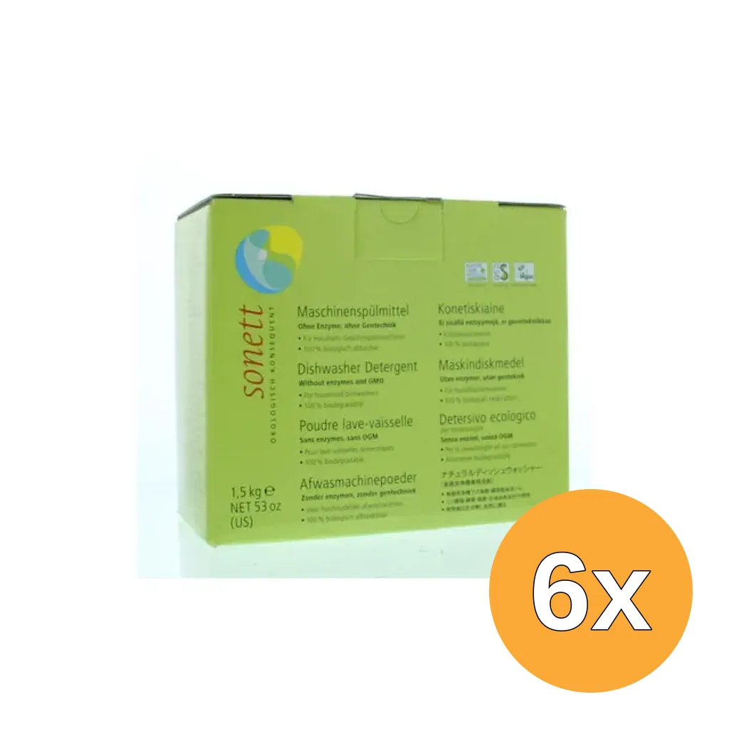 6x Sonett Vaatwasmachine poeder (1500 gr)