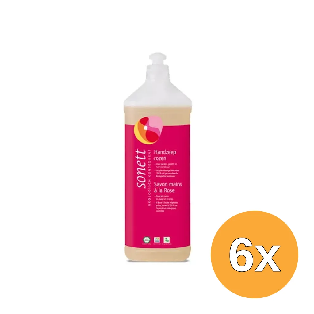6x Sonett Handzeep rozen vloeibaar (1000 ml)