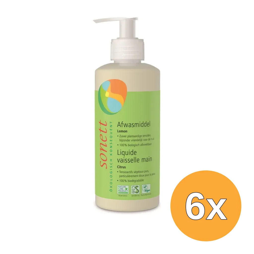 6x Sonett Afwasmiddel Lemon Bio (300 ml)