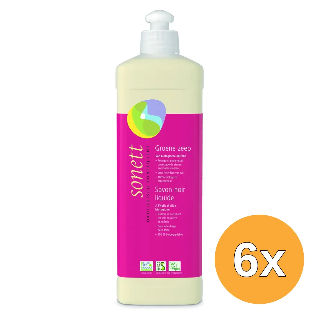 6x Sonett Groene Zeep (500 ml)