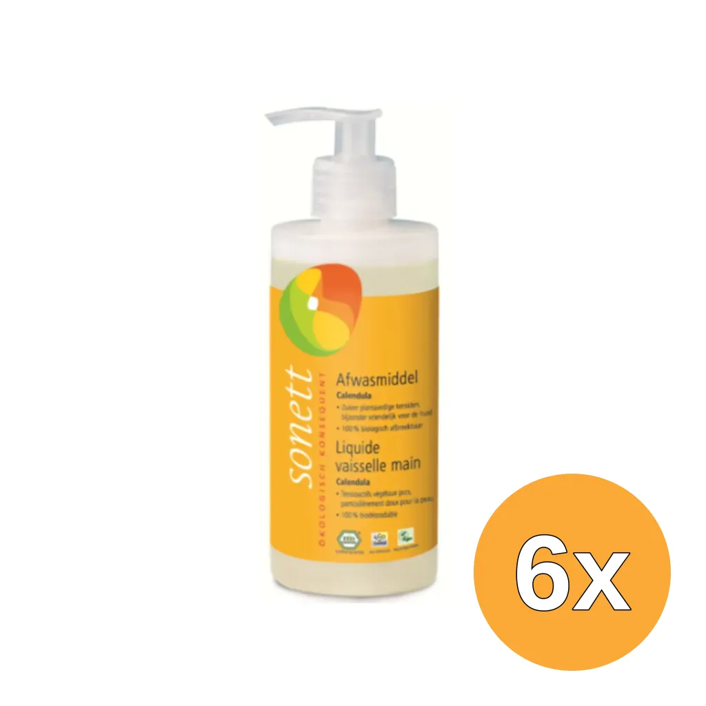 6x Sonett Afwasmiddel Calendula Bio (300 ml)