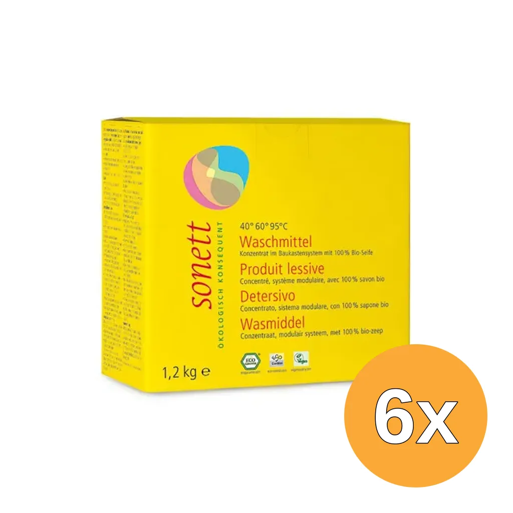 6x Sonett Wasmiddel Compact (1200 gr)