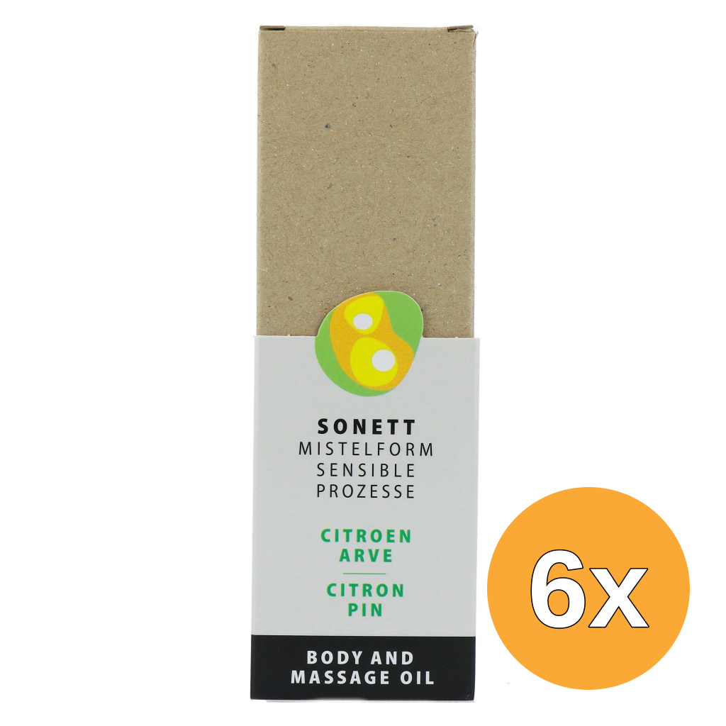 6x Sonett Mistelform Lichaams- en Massageolie Citroen & Arve (145 ml)