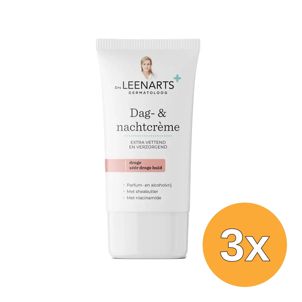 3x Drs Leenarts Dag- & Nachtcrème Droge Huid (50 ml)