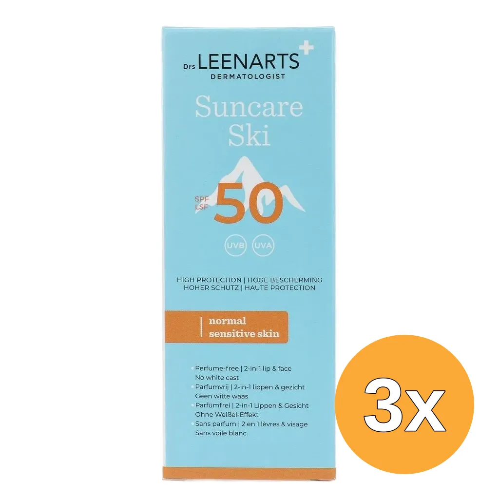 3x Drs Leenarts Suncare Ski SPF50 Normal Sensitive Skin (20 ml)