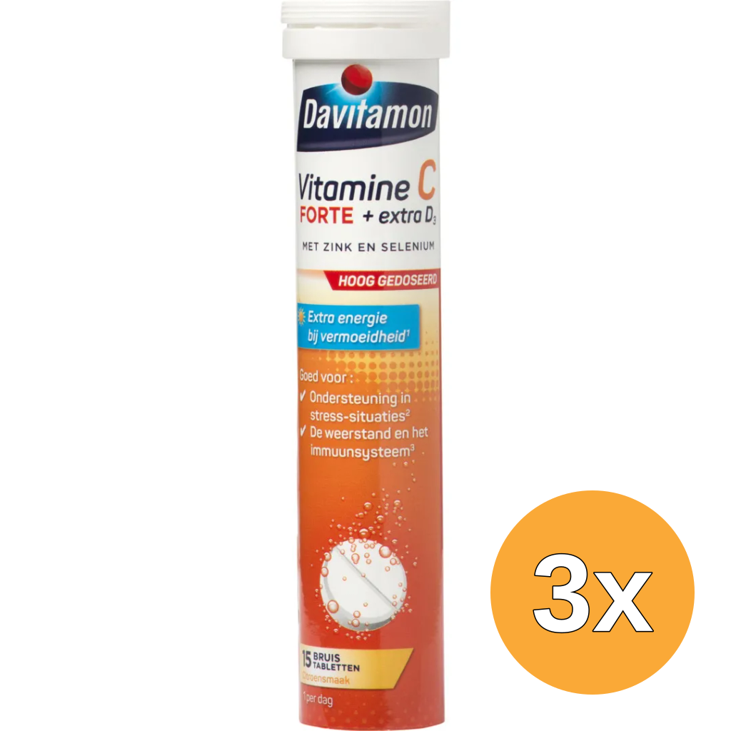 3x Davitamon Vitamine C & D3  (15 bruistabletten)