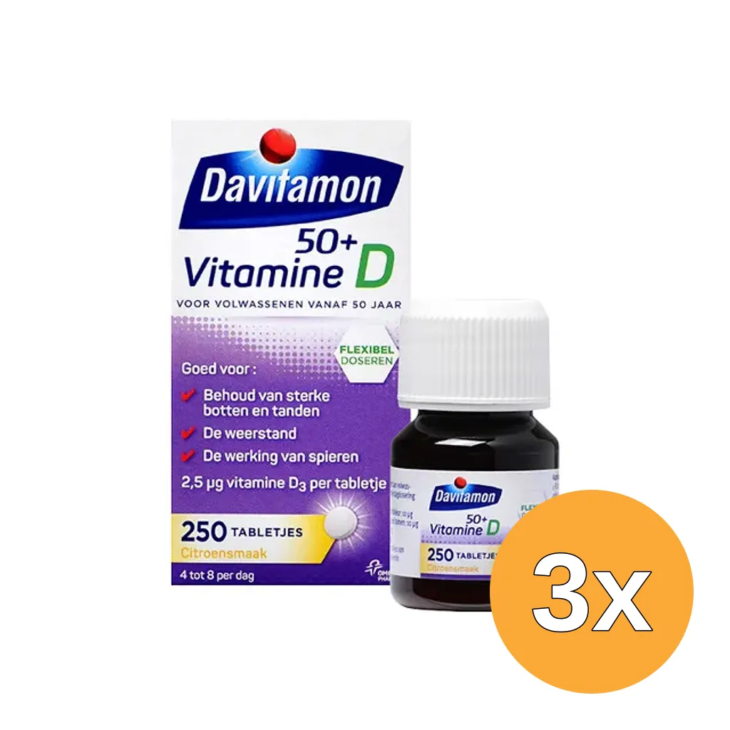 3x Davitamon Vitamine D 50+ (250 tabletten)