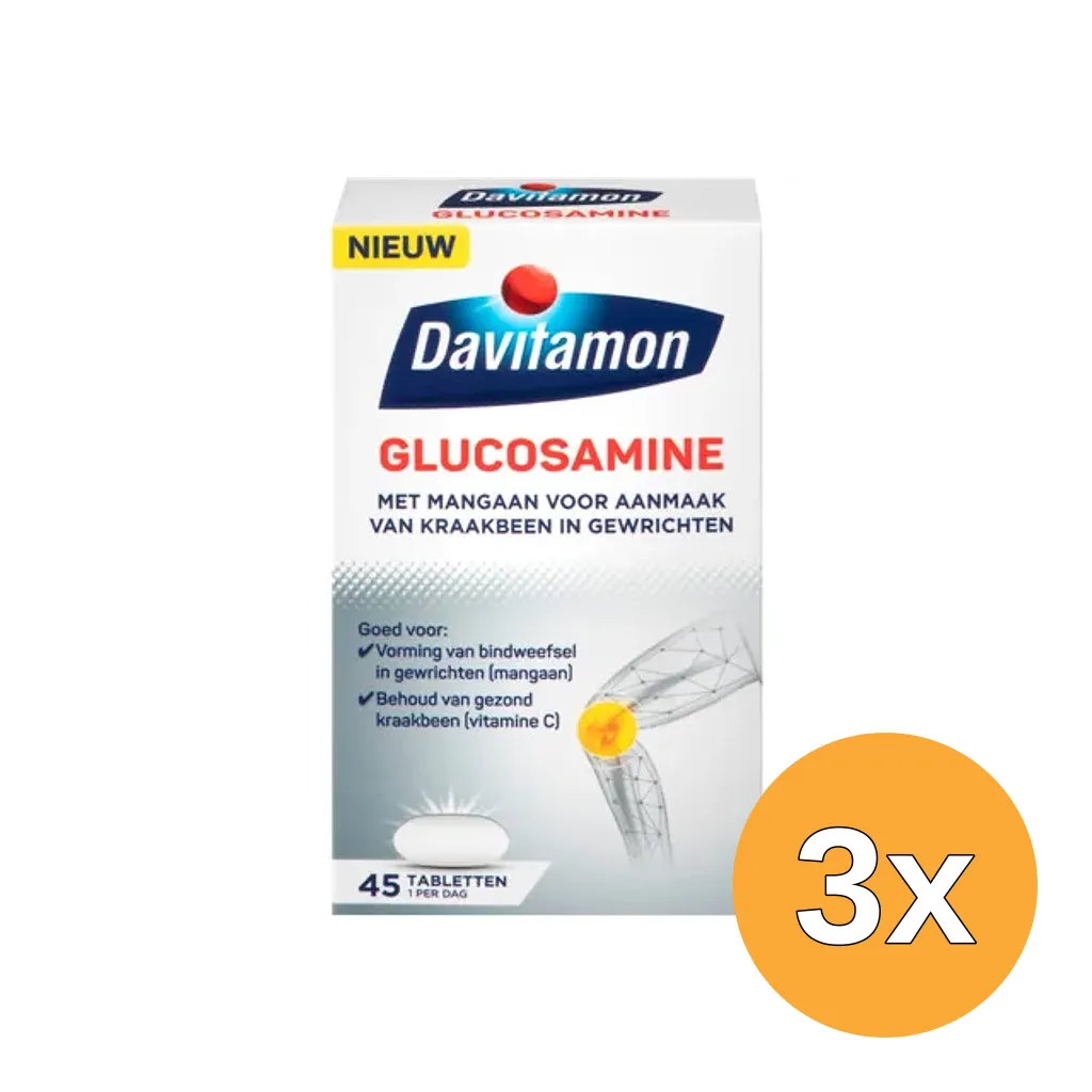 3x Davitamon Glucosamine (45 tabletten)