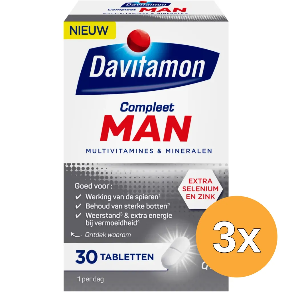 3x Davitamon Compleet Man (30 tabletten)