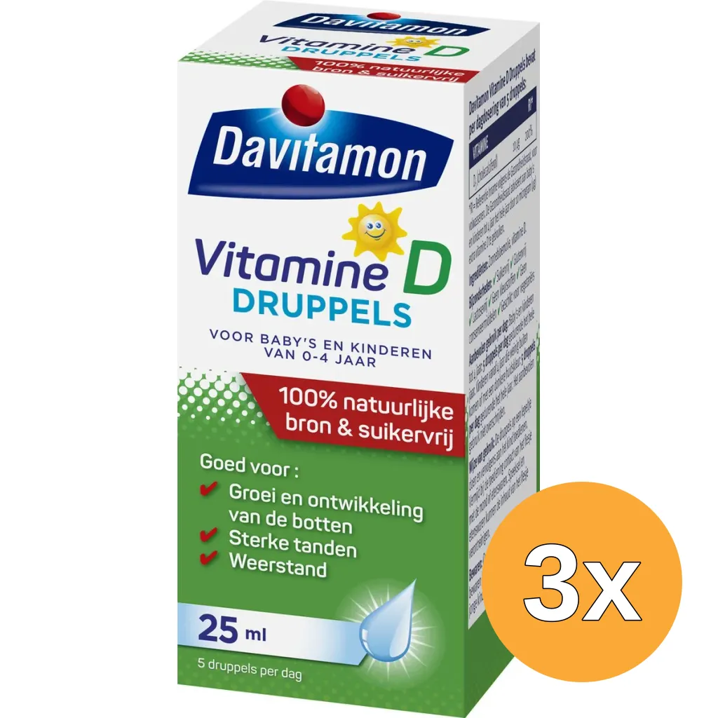 3x Davitamon Vitamine D druppels (25 ml)