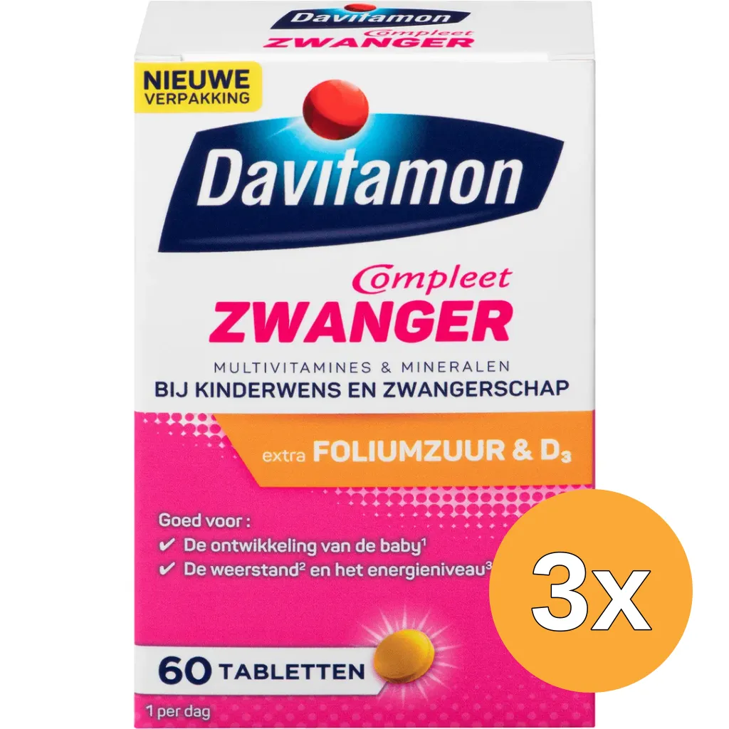3x Davitamon Compleet zwanger (60 tabletten)