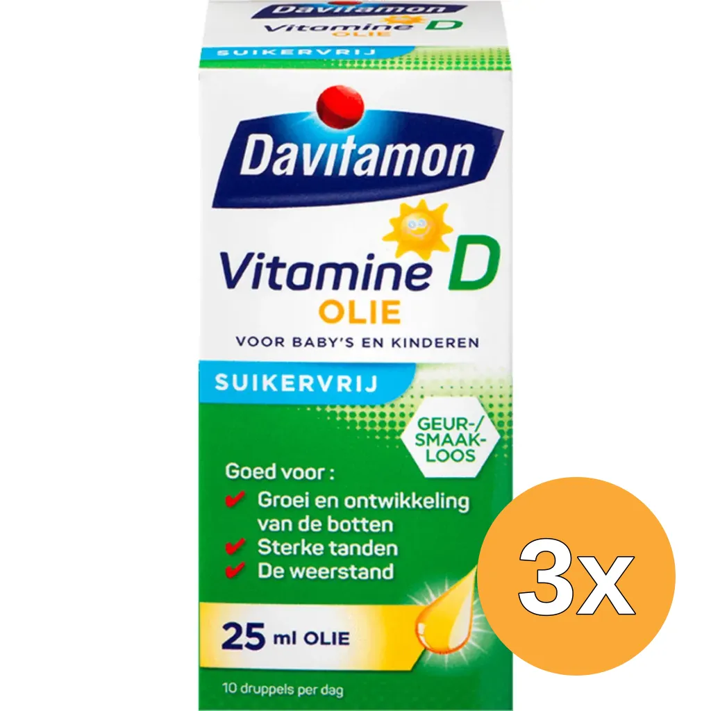 3x Davitamon Vitamine D olie (25 ml)