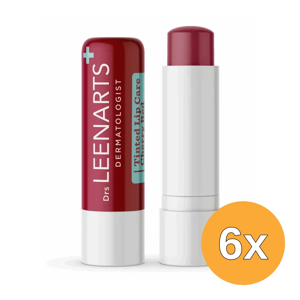 6x Drs Leenarts Tinted Lip Care Cherry Red (4.8 gr)
