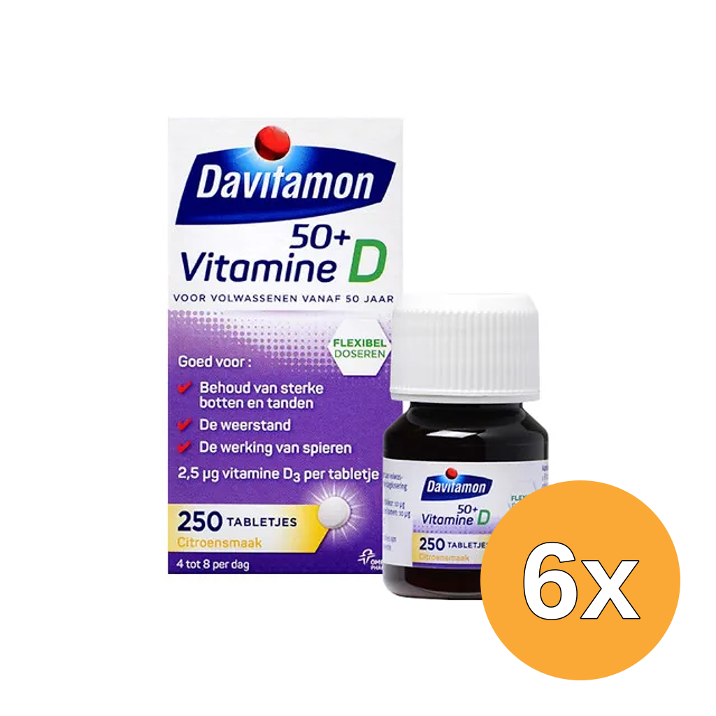 6x Davitamon Vitamine D 50+ (250 tabletten)