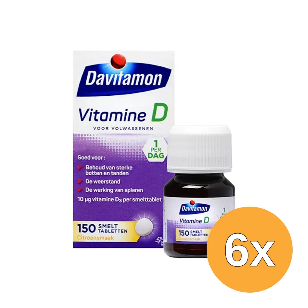 6x Davitamon D Volwassen Smelttablet (150 tabletten)