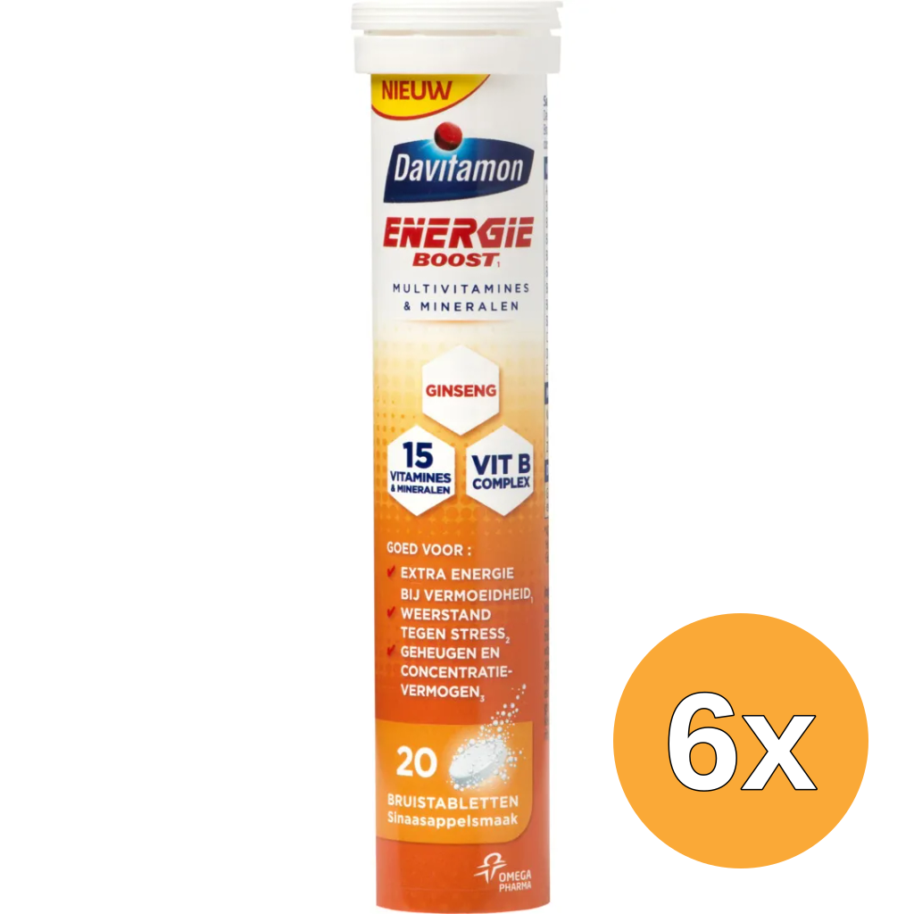 6x Davitamon Energie Boost Ginseng (20 stuks)
