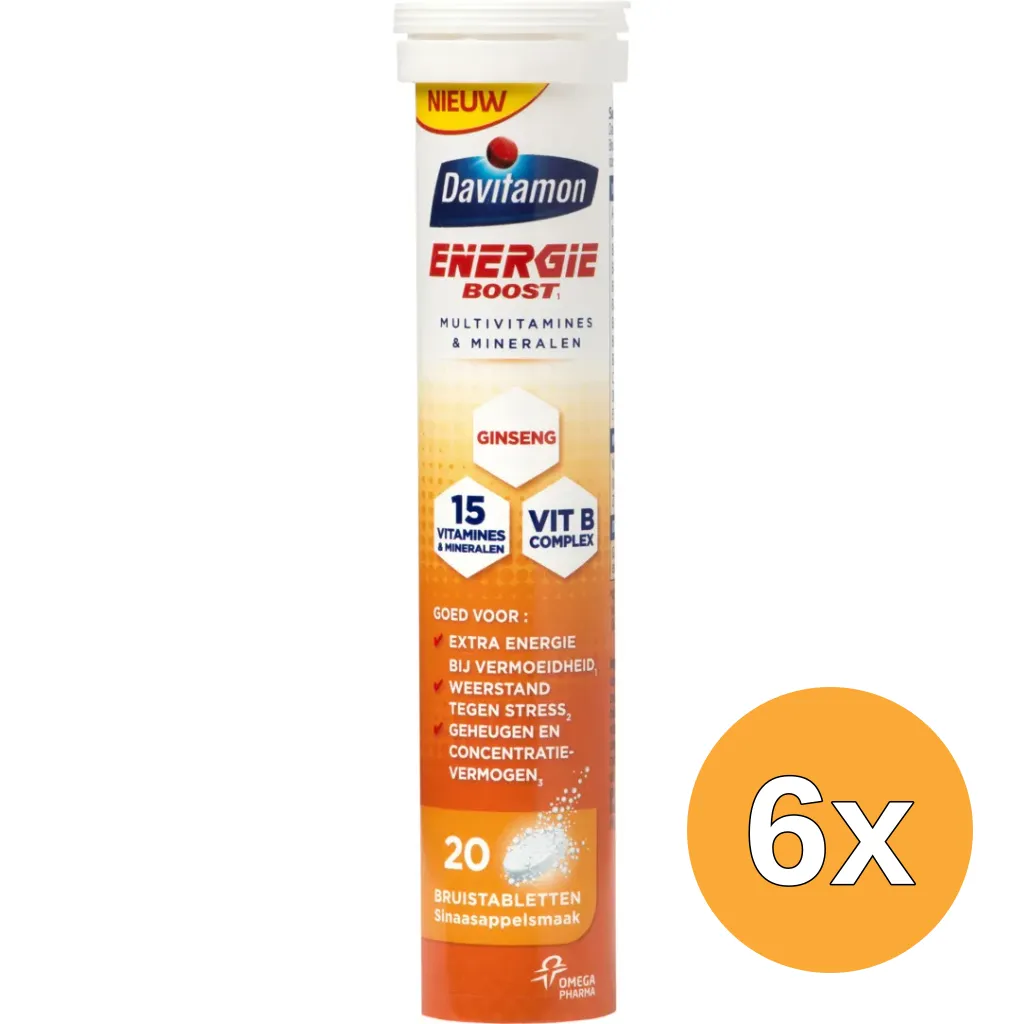 6x Davitamon Energie Boost Ginseng (20 stuks)