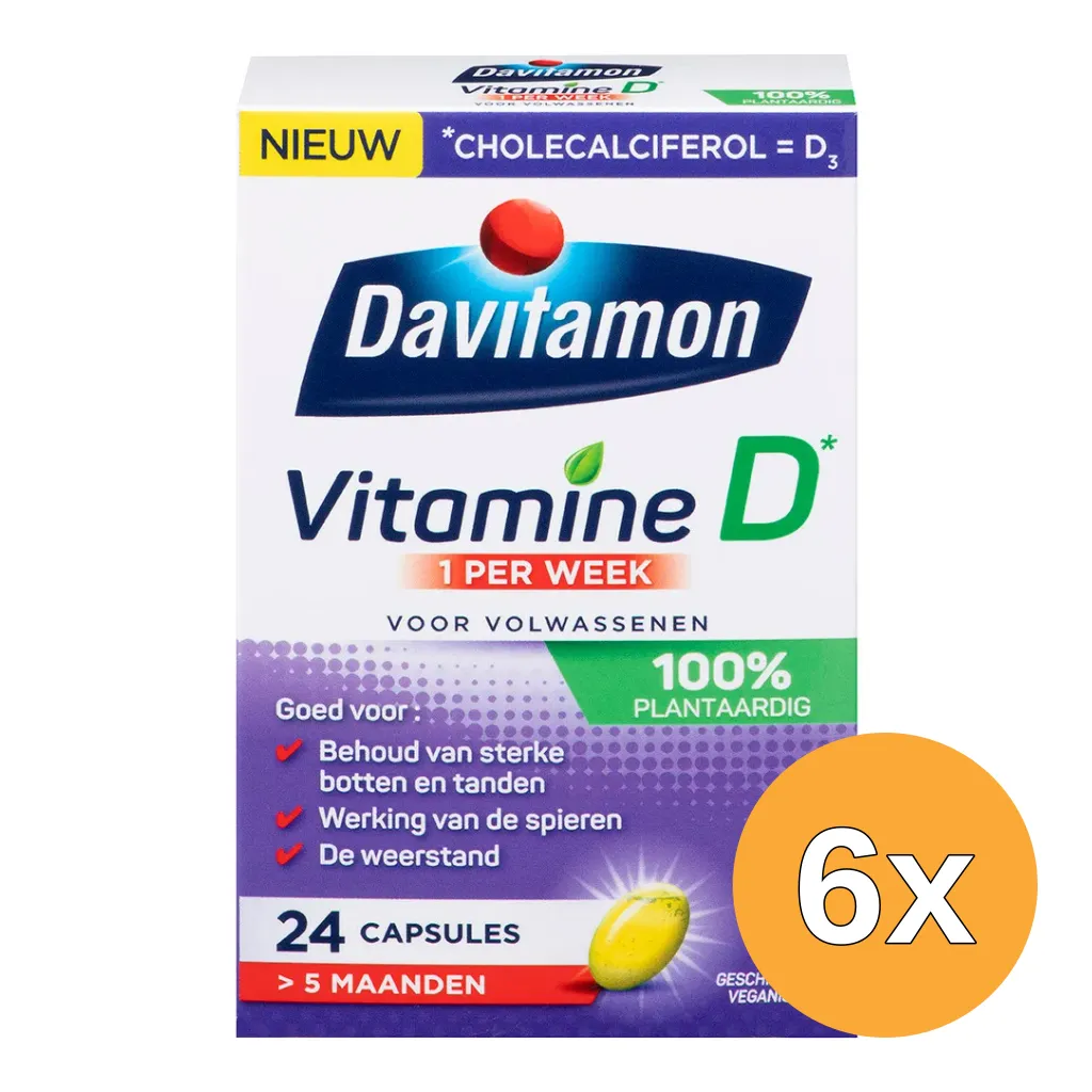 6x Davitamon Vitamine D3 Vegan (24 capsules)