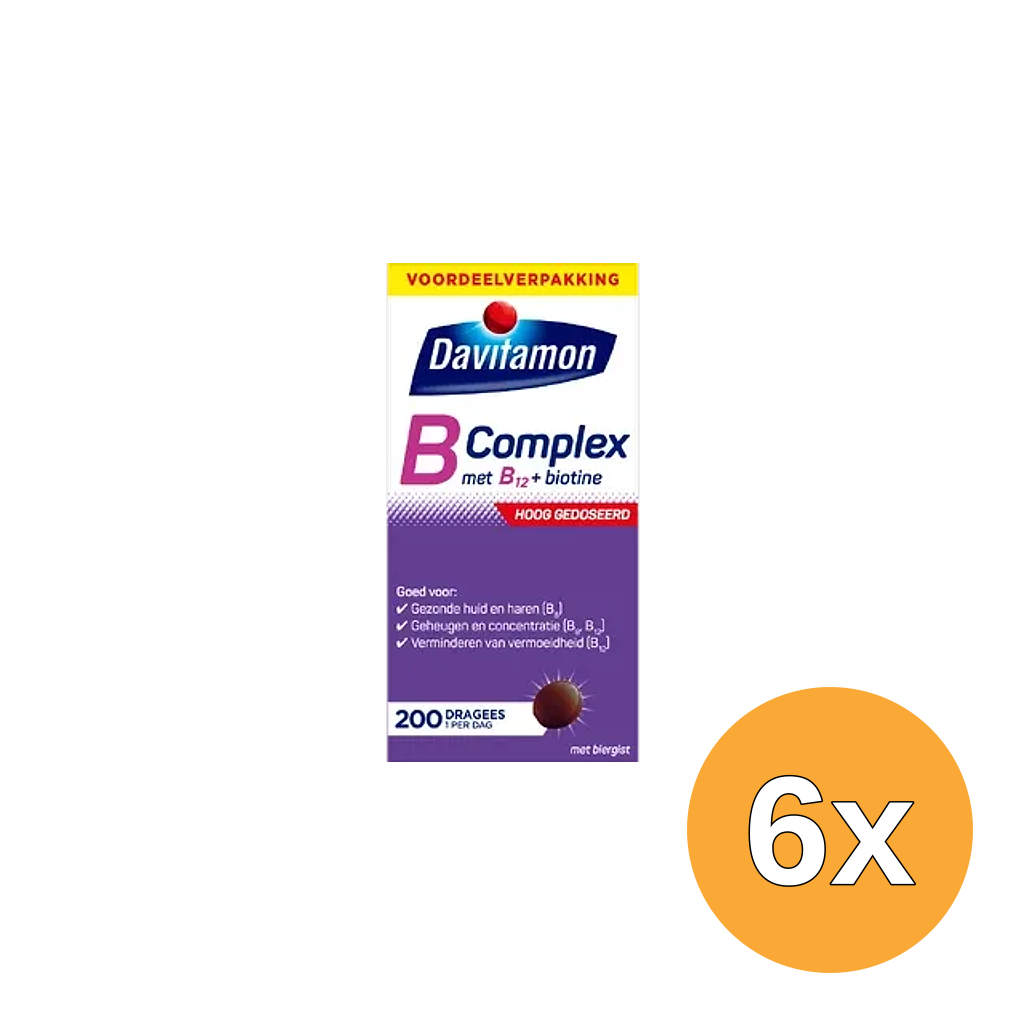 6x Davitamon Vitamine B Complex Forte (200 Stuks)
