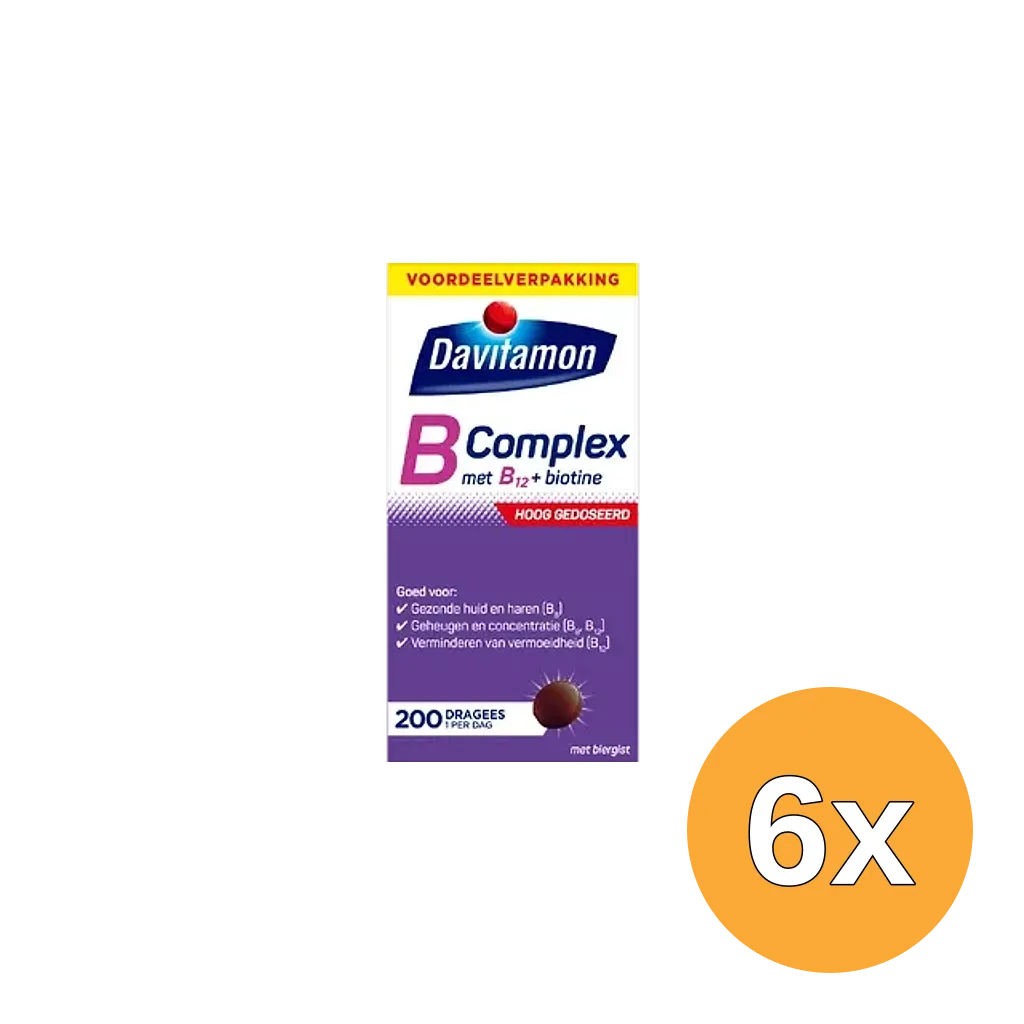 6x Davitamon Vitamine B Complex Forte (200 Stuks)