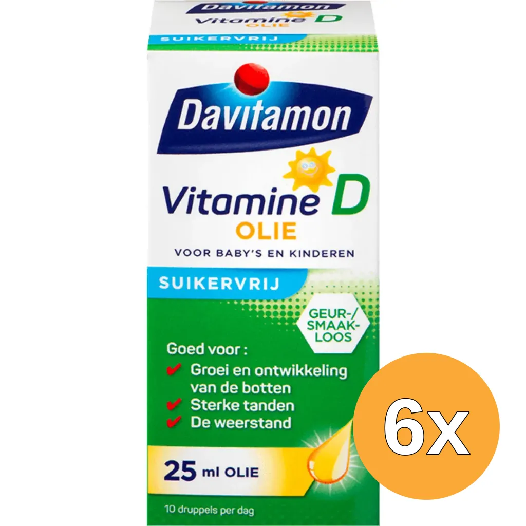 6x Davitamon Vitamine D olie (25 ml)