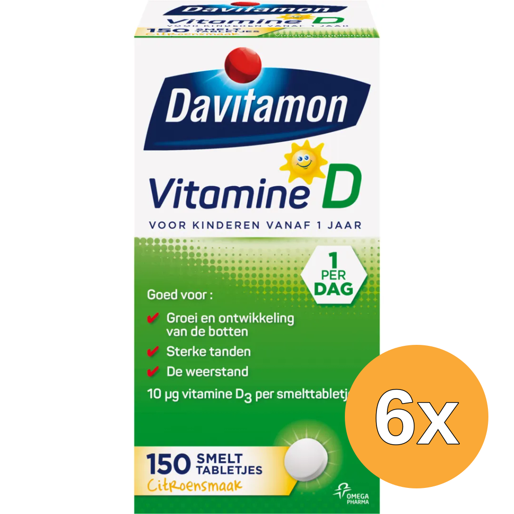 6x Davitamon D kind smelttablet (150 tabletten)