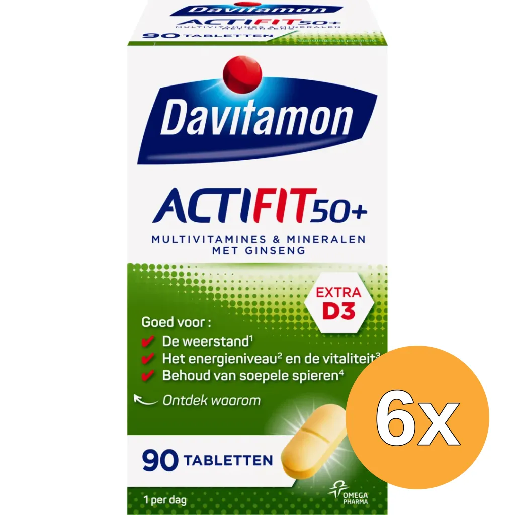 6x Davitamon Actifit 50+ (90 tabletten)