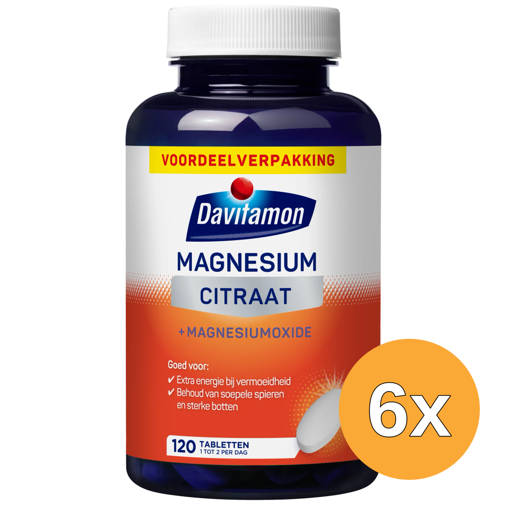 6x Davitamon Magnesiumcitraat & Magnesiumoxide (120 tabletten)