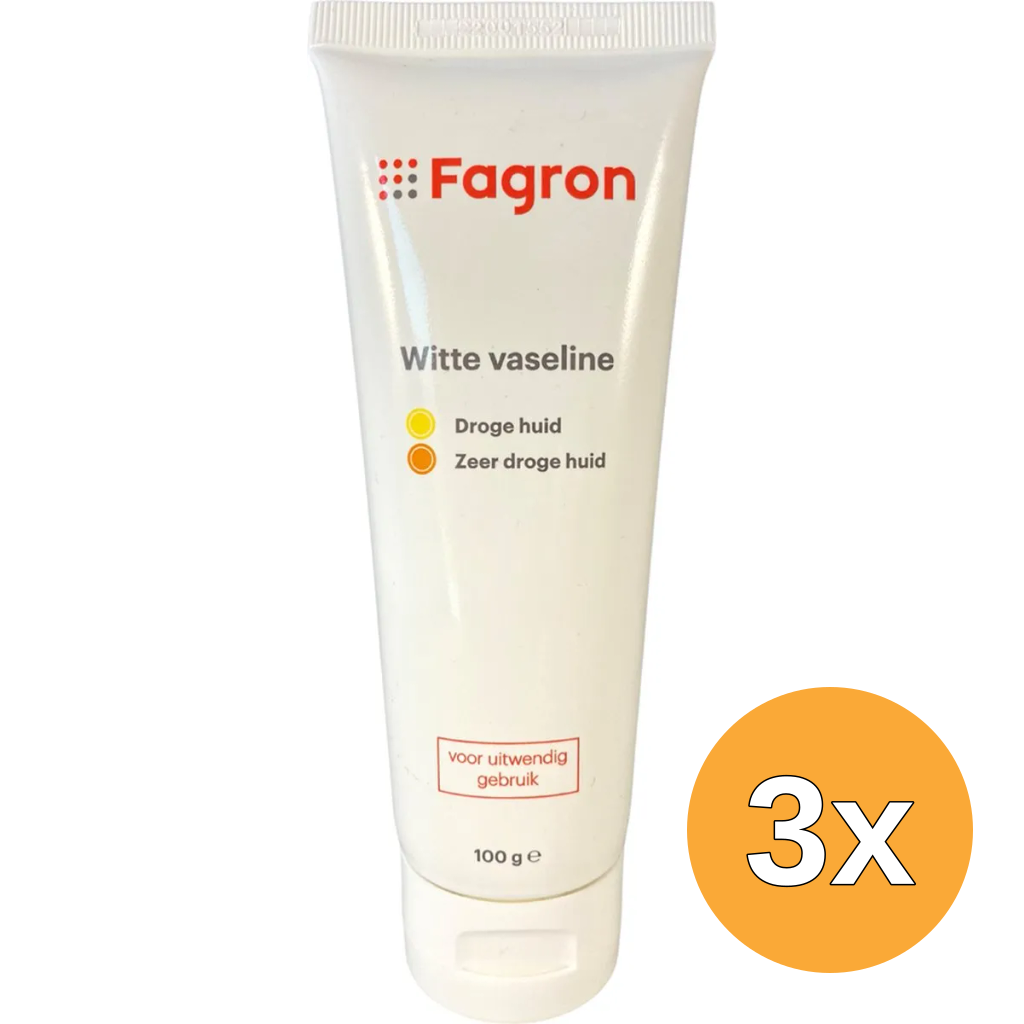 3x Fagron Vaseline album/witte tube (100 gr)