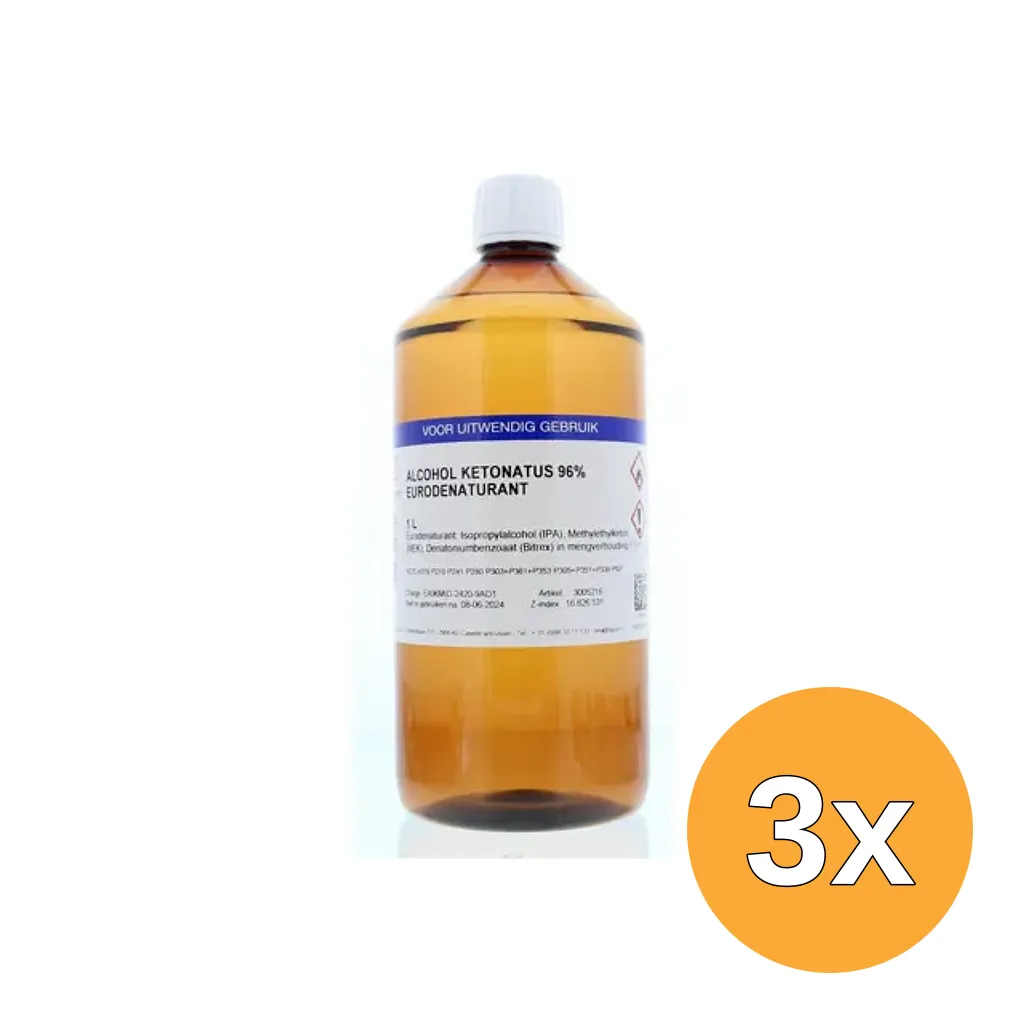 3x Fagron Alcohol ketonatus 96% v/v (1000 ml)