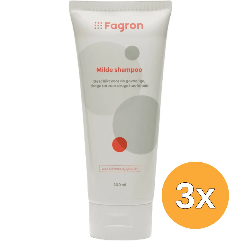 3x Fagron Milde Shampoo voor Gevoelige Hoofdhuid (200 ml)