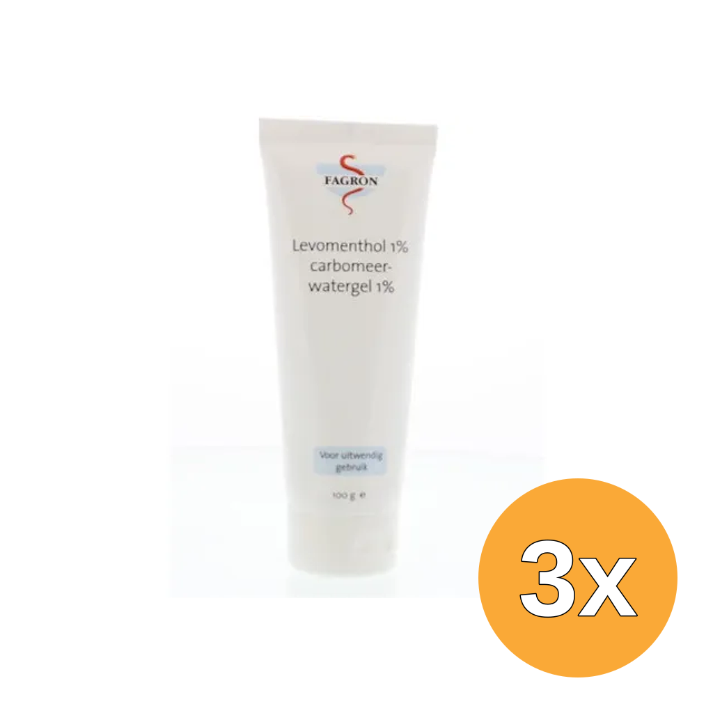 3x Fagron Levomenthol 1% in carbom (100 gr)