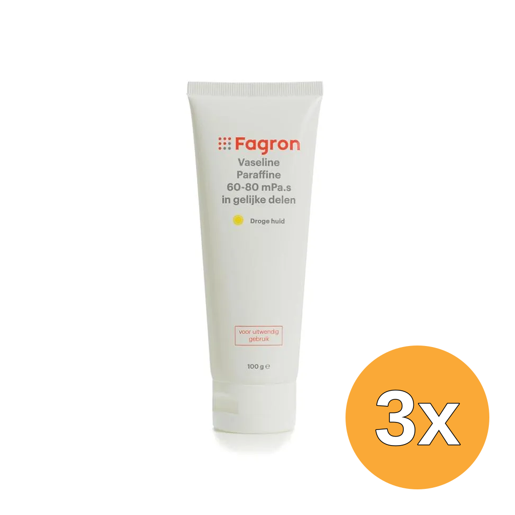 3x Fagron Vaseline Paraffine 60-80 in Gelijke Delen (500 gr)