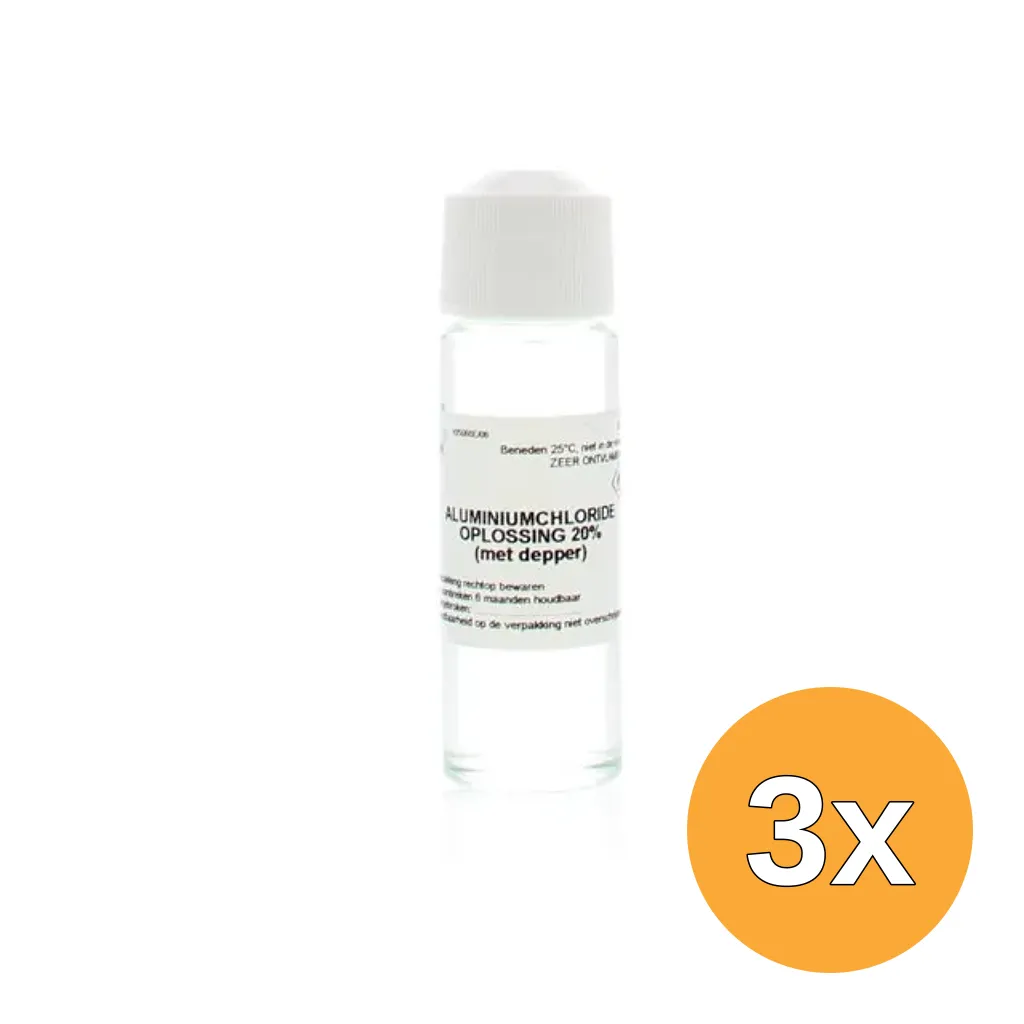 3x Fagron Aluminiumchloride oplossing 20% met depper (30 ml)