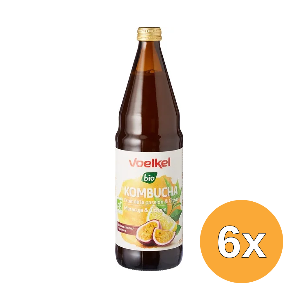 6x Voelkel Kombucha Passion Fruit Lemon (750 ml)